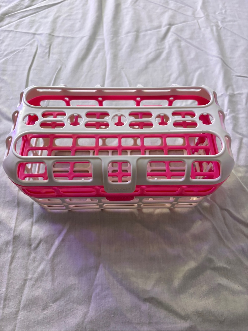 Munchkin Pink and White Plastic dishwasher Caddy